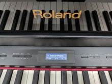 Load image into Gallery viewer, Roland HP508 digital piano and stool in polished glossy black stock number 26064