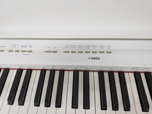 Load image into Gallery viewer, Yamaha P-115 digital portable piano with full stand and 3 pedals white stock #26086