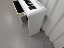 Load image into Gallery viewer, Yamaha P-115 digital portable piano with full stand and 3 pedals white stock #26086