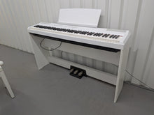 Load image into Gallery viewer, Yamaha P-115 digital portable piano with full stand and 3 pedals white stock #26086