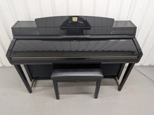 Load image into Gallery viewer, Yamaha Clavinova CLP-280 in Polished glossy black + matching stool stock # 26097