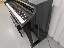 Load image into Gallery viewer, Roland HP508 digital piano and stool in polished glossy black stock number 26096