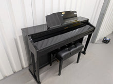 Load image into Gallery viewer, Roland HP506 Digital Piano glossy black wooden action keys + stool Stock nr 26124