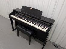 Load image into Gallery viewer, Roland HP506 Digital Piano glossy black wooden action keys + stool Stock nr 26124
