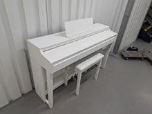 Load image into Gallery viewer, Yamaha Clavinova CLP-625 digital piano and stool in satin white stock #26133