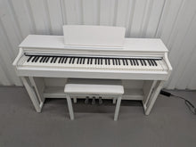 Load image into Gallery viewer, Yamaha Clavinova CLP-625 digital piano and stool in satin white stock #26133