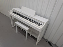 Load image into Gallery viewer, Yamaha Clavinova CLP-625 digital piano and stool in satin white stock #26133