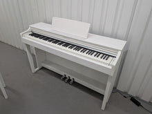 Load image into Gallery viewer, Yamaha Clavinova CLP-625 digital piano and stool in satin white stock #26133