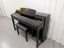 Load image into Gallery viewer, YAMAHA CLAVINOVA CLP-370PE DIGITAL PIANO + STOOL IN GLOSSY BLACK stock nr 26158