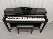 Load image into Gallery viewer, YAMAHA CLAVINOVA CLP-370PE DIGITAL PIANO + STOOL IN GLOSSY BLACK stock nr 26158