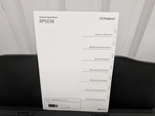 Load image into Gallery viewer, Roland RP501R digital piano and stool in satin black finish stock number 26163