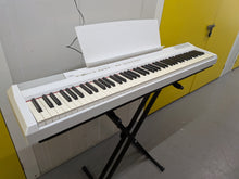 Load image into Gallery viewer, Yamaha P-105 digital portable piano in white + stand + pedal stock #26166
