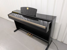 Load image into Gallery viewer, Yamaha Clavinova CLP-220PE Digital Piano in glossy black stock # 26176