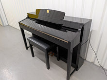 Load image into Gallery viewer, YAMAHA CLAVINOVA CLP-370PE DIGITAL PIANO + STOOL IN GLOSSY BLACK stock nr 26193
