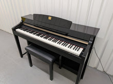 Load image into Gallery viewer, YAMAHA CLAVINOVA CLP-370PE DIGITAL PIANO + STOOL IN GLOSSY BLACK stock nr 26193