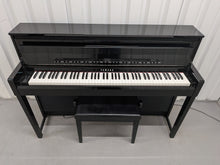 Load image into Gallery viewer, Yamaha Clavinova CLP-585 digital piano and stool in glossy black stock #26208