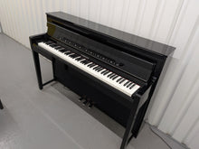 Load image into Gallery viewer, Yamaha Clavinova CLP-585 digital piano and stool in glossy black stock #26208