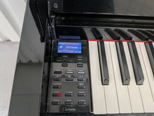 Load image into Gallery viewer, Yamaha Clavinova CLP-585 digital piano and stool in glossy black stock #26208