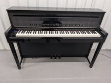 Load image into Gallery viewer, Yamaha Clavinova CLP-585 digital piano and stool in glossy black stock #26208