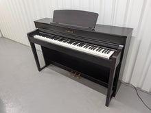 Load image into Gallery viewer, Yamaha Clavinova CLP-575 digital piano and stool in dark rosewood finish stock #26240