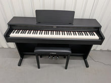 Load image into Gallery viewer, Yamaha Arius YDP-165 digital piano and stool in satin black stock #26243