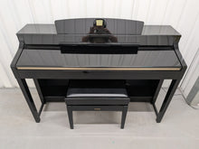 Load image into Gallery viewer, YAMAHA CLAVINOVA CLP-370PE DIGITAL PIANO AND STOOL IN GLOSSY BLACK stock nr 26245