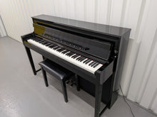 Load image into Gallery viewer, Yamaha Clavinova CLP-585 digital piano and stool in glossy black stock #26255