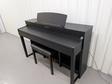 Load image into Gallery viewer, Yamaha Clavinova CLP-470 in satin black with wooden keys action + stool stock no 26256