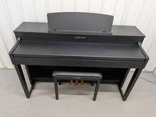 Load image into Gallery viewer, Yamaha Clavinova CLP-470 in satin black with wooden keys action + stool stock no 26256