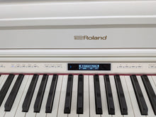 Load image into Gallery viewer, Roland HP603 digital piano and stool in satin white finish stock #26262