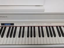 Load image into Gallery viewer, Roland HP603 digital piano and stool in satin white finish stock #26262