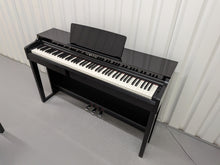 Load image into Gallery viewer, Yamaha Clavinova CLP-525PE digital piano and stool in glossy black ebony stock # 26295
