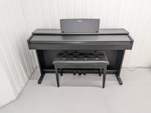 Load image into Gallery viewer, Yamaha Arius YDP-144 digital piano and stool in satin black stock #26286