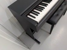 Load image into Gallery viewer, Yamaha Arius YDP-144 digital piano and stool in satin black stock #26286