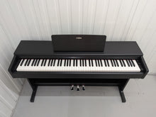Load image into Gallery viewer, Yamaha Arius YDP-144 digital piano and stool in satin black stock #26286