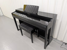 Load image into Gallery viewer, Yamaha Clavinova CLP-525PE digital piano and stool in glossy black ebony stock # 26298