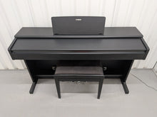 Load image into Gallery viewer, Yamaha Arius YDP-144 digital piano and stool in satin black stock #26296