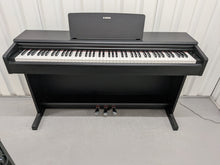 Load image into Gallery viewer, Yamaha Arius YDP-144 digital piano and stool in satin black stock #26296