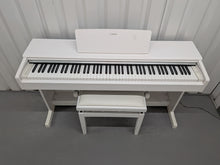 Load image into Gallery viewer, Yamaha Arius YDP-144 digital piano and stool in satin white stock nr 26306