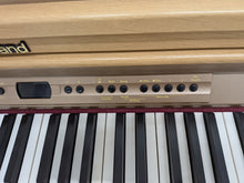 Load image into Gallery viewer, Roland HP-2e digital piano and stool in light oak finish stock number 26312