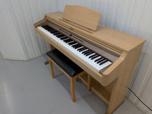 Load image into Gallery viewer, Roland HP-2e digital piano and stool in light oak finish stock number 26312