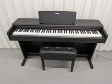 Load image into Gallery viewer, Yamaha Arius YDP-145 digital piano and stool in satin black finish stock #26388