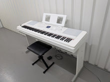 Load image into Gallery viewer, Yamaha DGX-660 in white 88 Key Weighted Keys Portable Grand, stand stock # 26391