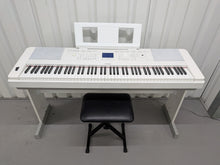 Load image into Gallery viewer, Yamaha DGX-660 in white 88 Key Weighted Keys Portable Grand, stand stock # 26391