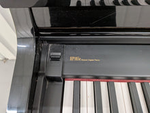 Load image into Gallery viewer, Roland HP103e digital piano and stool in polished glossy black stock #26405