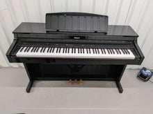 Load image into Gallery viewer, Roland HP103e digital piano and stool in polished glossy black stock #26405