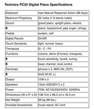 Load image into Gallery viewer, Technics SX-PC25 Digital Piano in satin black, Steinway samples stock # 24189