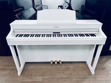 Load image into Gallery viewer, Roland HP603 digital piano and stool in satin white finish stock #26262