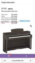 Load image into Gallery viewer, Yamaha Clavinova CLP-645 in dark walnut finish + stool stock nr 22467