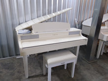 Load image into Gallery viewer, Yamaha Clavinova CLP-465GP in polished glossy white + stool. stock number 22080